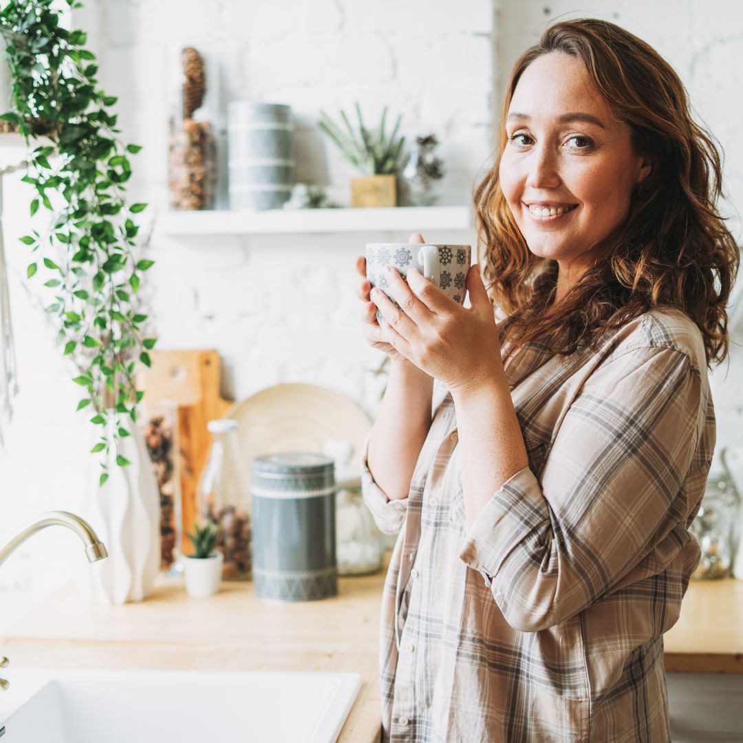 smiling woman in kitchen